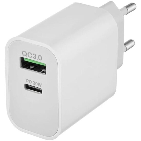 Сетевое зарядное устройство Rocket Space Pro RWC504WH20SPP-AC, 20 Вт, USB-A + USB-C, белый