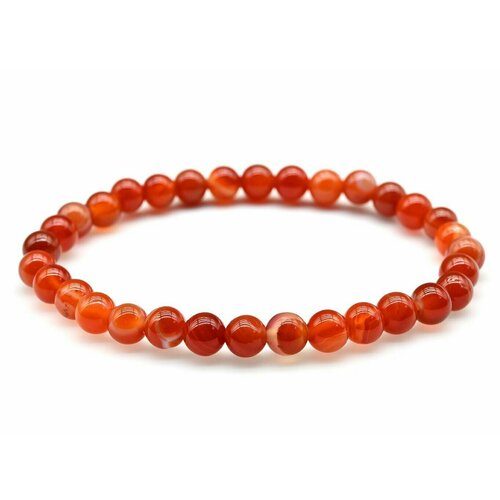 фото Браслет-цепочка браслет женский из сердолика, сердолик, 1 шт., размер 18 см, размер one size, диаметр 6 см, оранжевый нет бренда