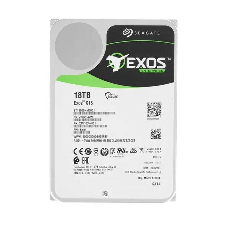 Жесткий диск HDD Seagate Exos X18 ST18000NM000J 18432 Гб