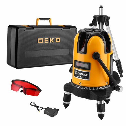 Лазерный уровень DEKO LL57 Pro Set 2 Premium 065-0104-01 со штативом уровень лазерный самовыравнивающийся deko dkll02rb pro set 2 со штативом 1 м 2 линии красный луч