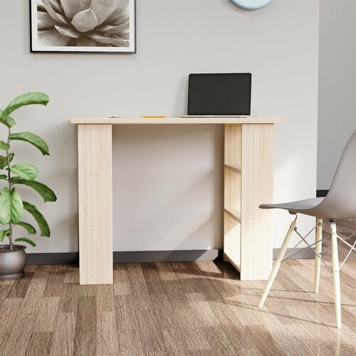 Стол письменный Дуб Сонома с полками, компьютерный игровой стол, рабочий стол для ноутбука 95*50*75