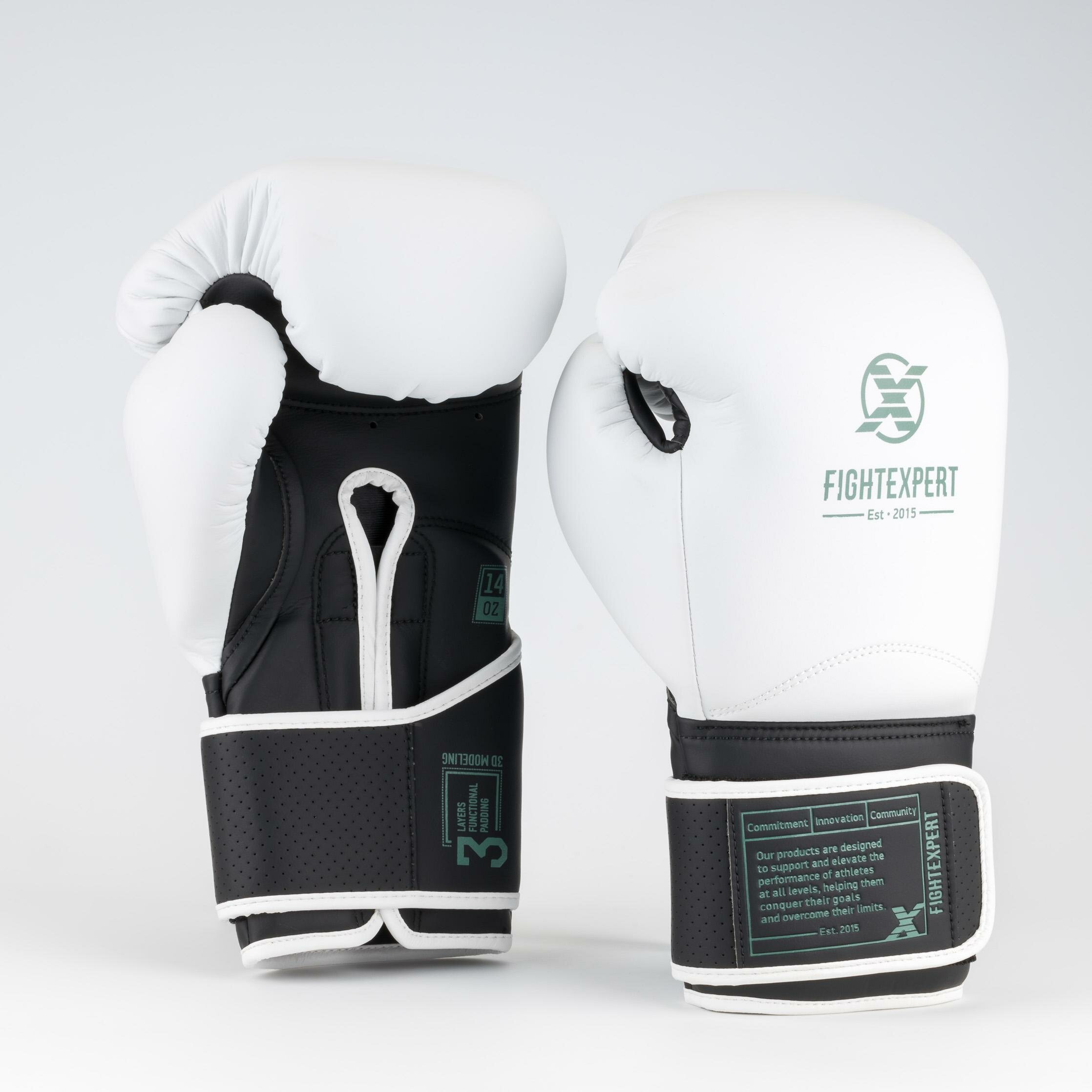 Перчатки для бокса Outlaw FX-500 бело-черные 14 унций