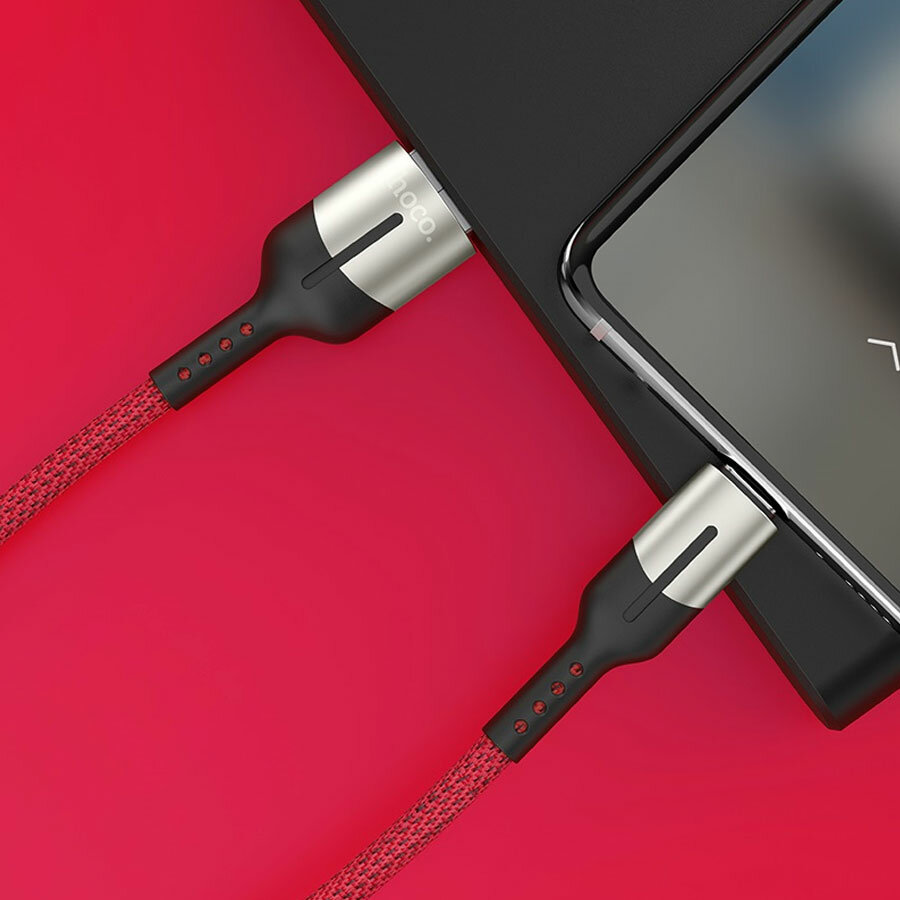 Кабель USB HOCO U68 Micro USB - MicroUSB, 4A, 1.2 м, красный — фото 1