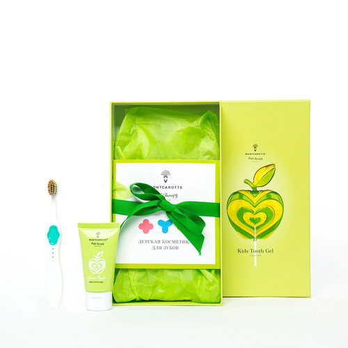 Набор детский подарочный Зеленое яблоко MontCarotte Green Apple Kids Present Set 1 шт творог село зеленое зерненный в сливках груша 5% 130г ст