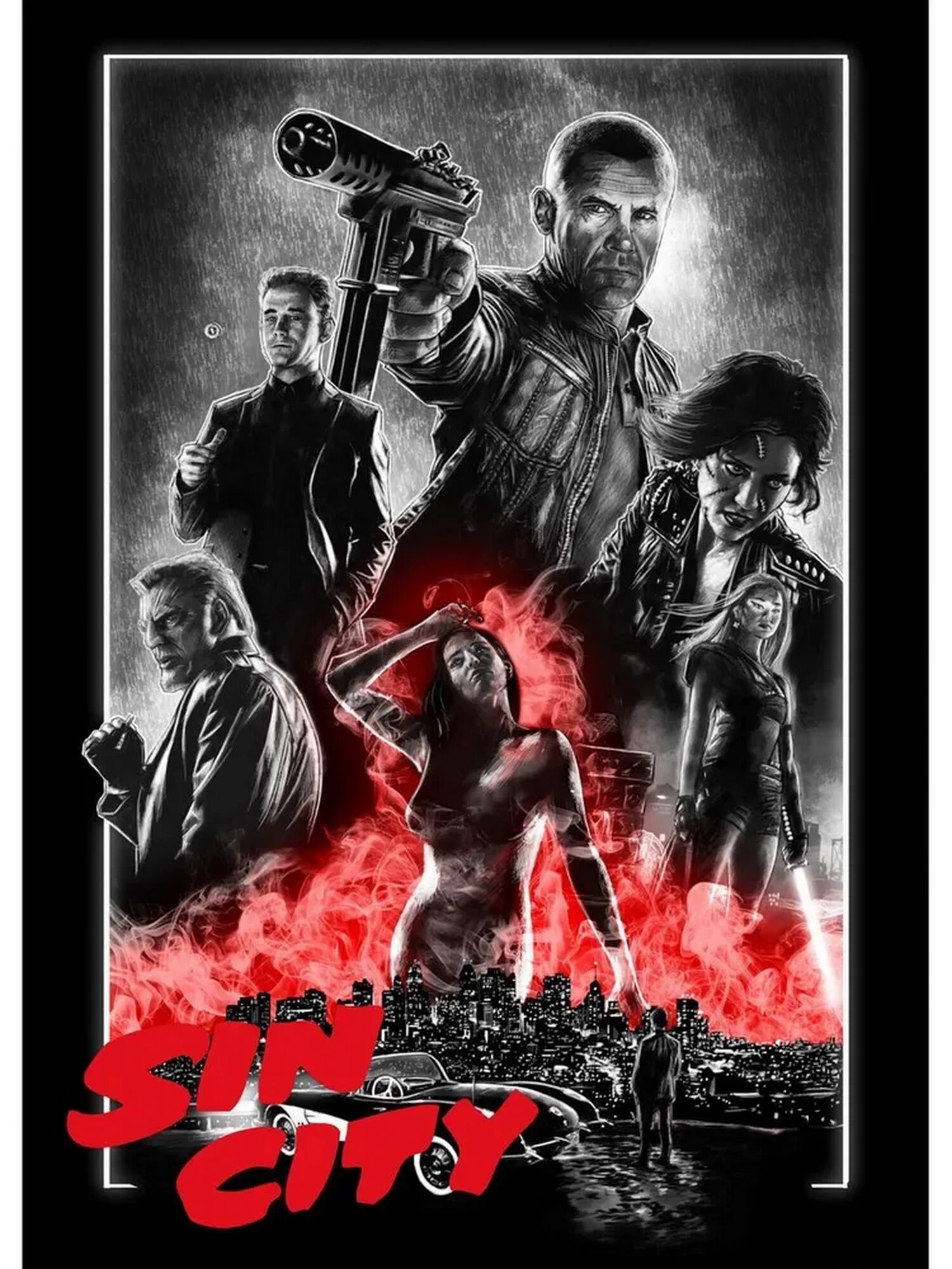 Плакат, постер Город грехов. Sin City, 2005 на бумаге, размер 60х84см