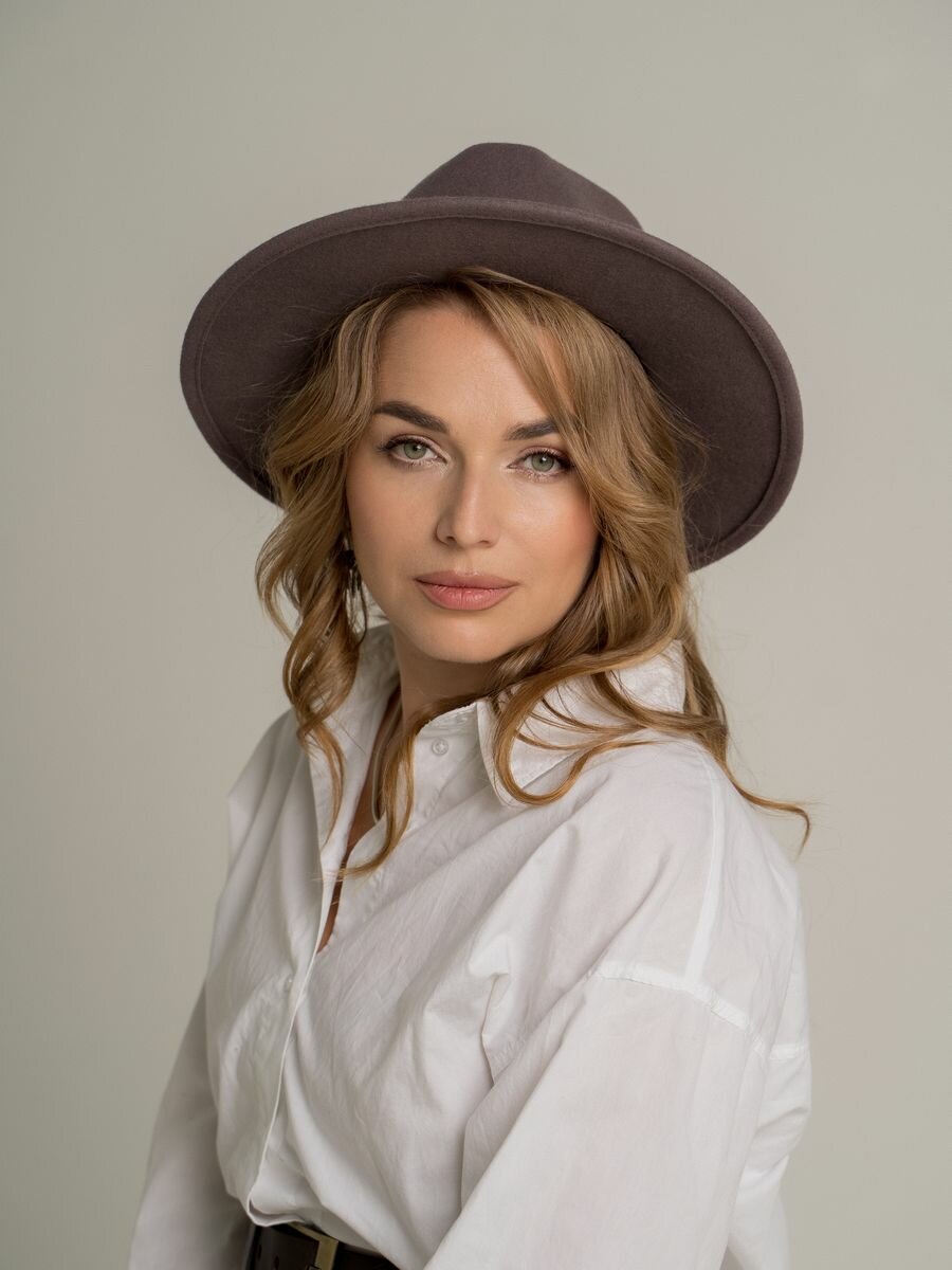 Шляпа Фетр Сибири для женщин, размер 57-58, какао
