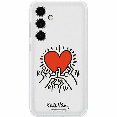 Чехол-накладка Samsung Flipsuit Case S24+ белый (принт Keith Haring)