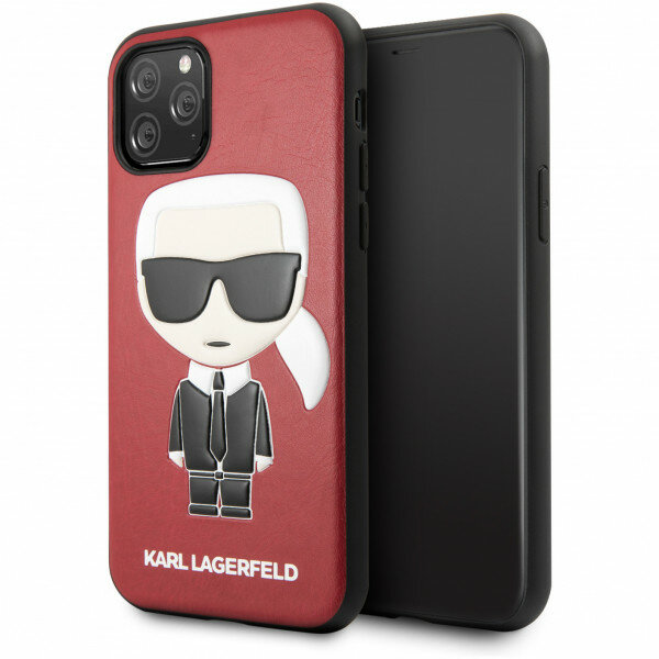 Чехол CG Mobile Karl Lagerfeld PU Leather Iconik Karl Hard для iPhone 11 Pro, цвет Красный (KLHCN58IKPURE)
