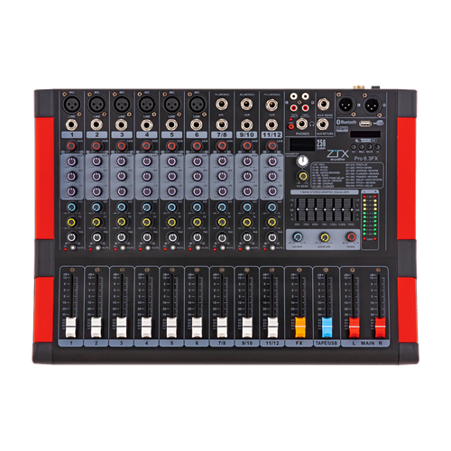 ZTX audio Pro 6.3Fx - Микшерный пульт 6mono, 3stereo канала с MP3/SD/DSP/BT/USB