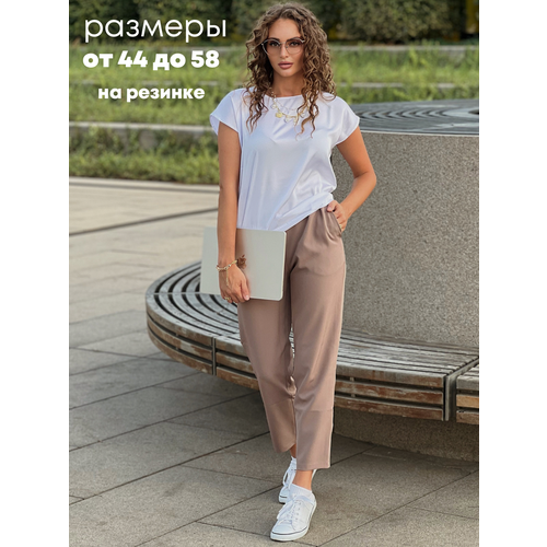 фото Брюки дудочки ihomelux, размер 48, бежевый