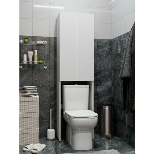 Шкаф-пенал Trend Мебель в ванную над унитазом 178х49х29 белый