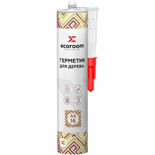 Акриловый герметик для деревянного строения ECOROOM AS-16 сосна, 310 мл 225-1-310/сосна
