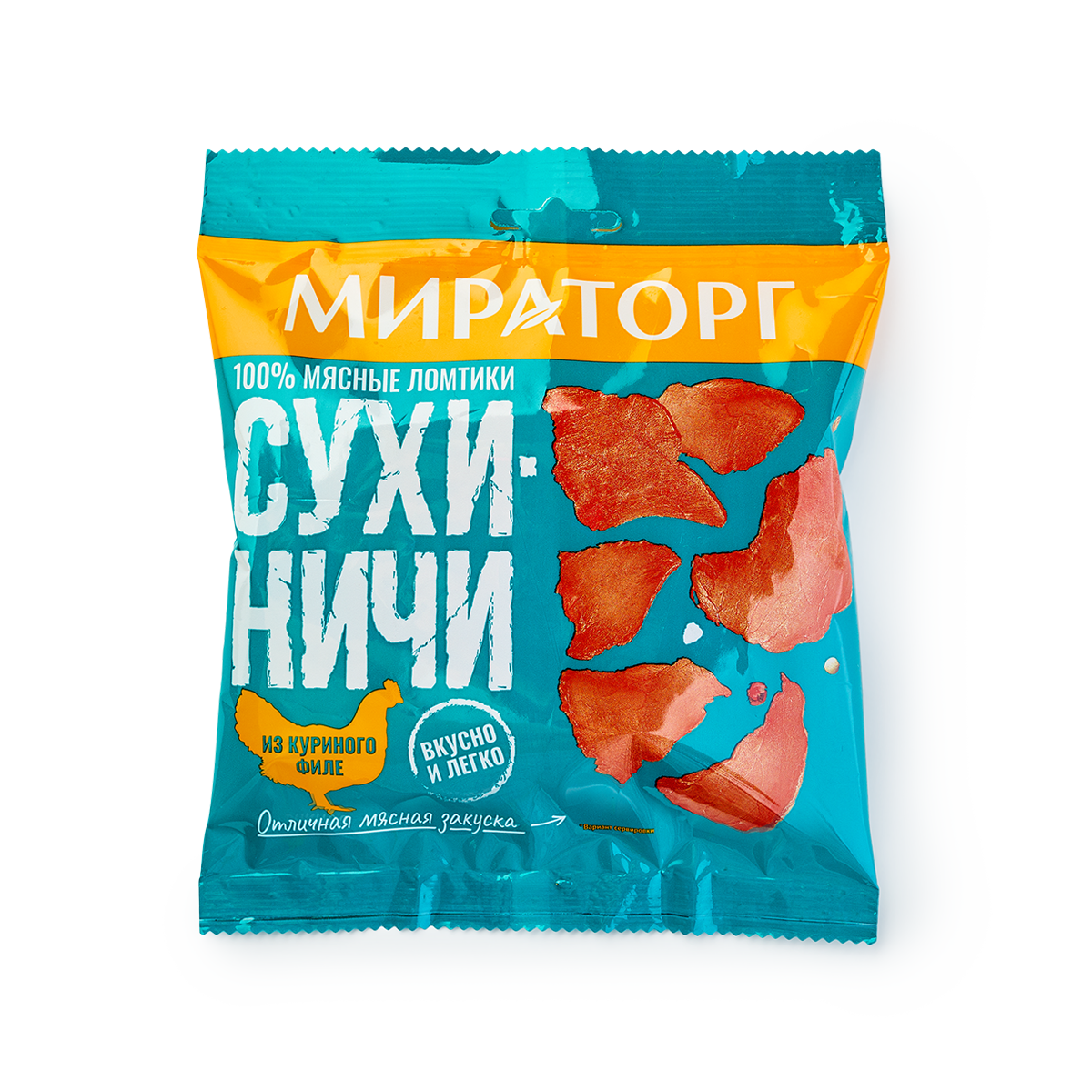 Мясные чипсы Мираторг "Сухиничи", из куриного филе, 40 граммов, 1 упаковка.
