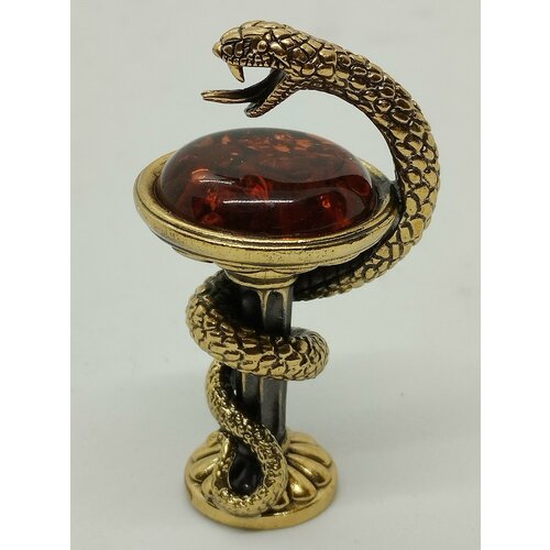 Фигурка бронза с янтарем 