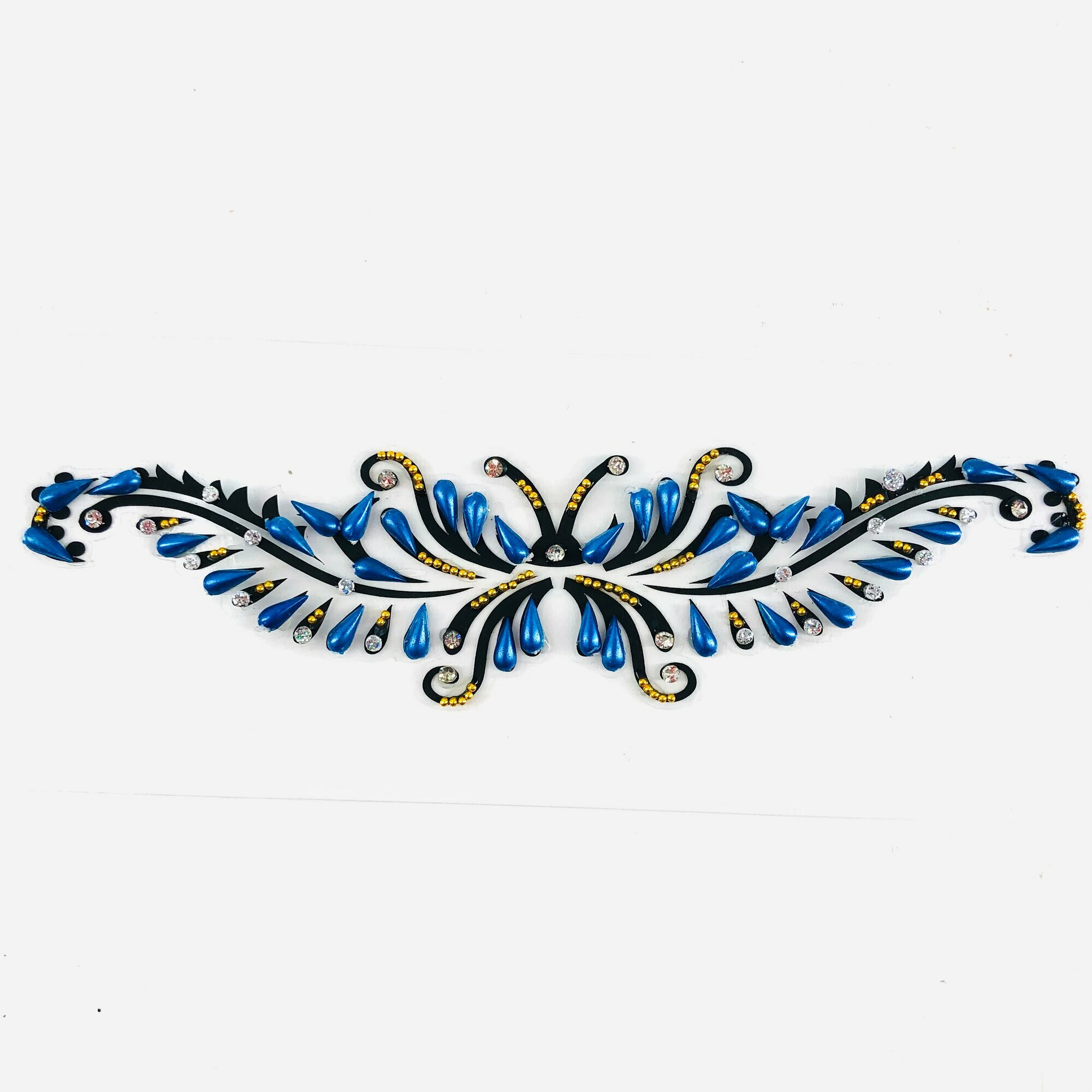 Бинди, наклейка на тело/ лицо, стразы, 13,5 х 3.5 см. Индия.