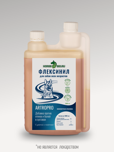 Изображение товара Подкормка флексинил Horse-Bio ArtroPro для собак крупных пород, 1000 мл