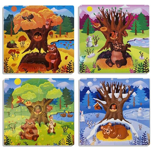 Набор пазлов ГеоПазл Времена года 4 в 1