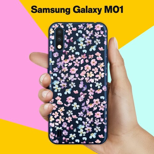 Силиконовый чехол на Samsung Galaxy M01 Розовые цветы / для Самсунг Галакси М01 силиконовый чехол на samsung galaxy m01 розовые горы для самсунг галакси м01