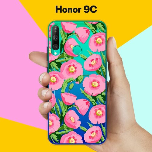 Силиконовый чехол Узор из цветов на Honor 9C силиконовый чехол узор из цветов на honor 20s