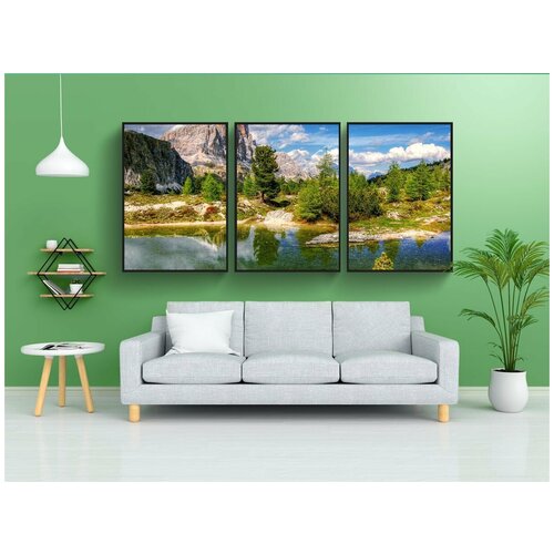 фото Набор модулных постеров для интерьера "доломиты, горы, италия" 60x90 см. в тубусе, без рамки lotsprints