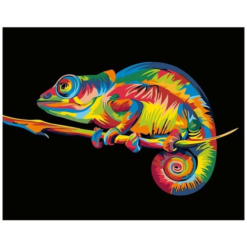 Картина по номерам Радужный хамелеон, 40x50 см