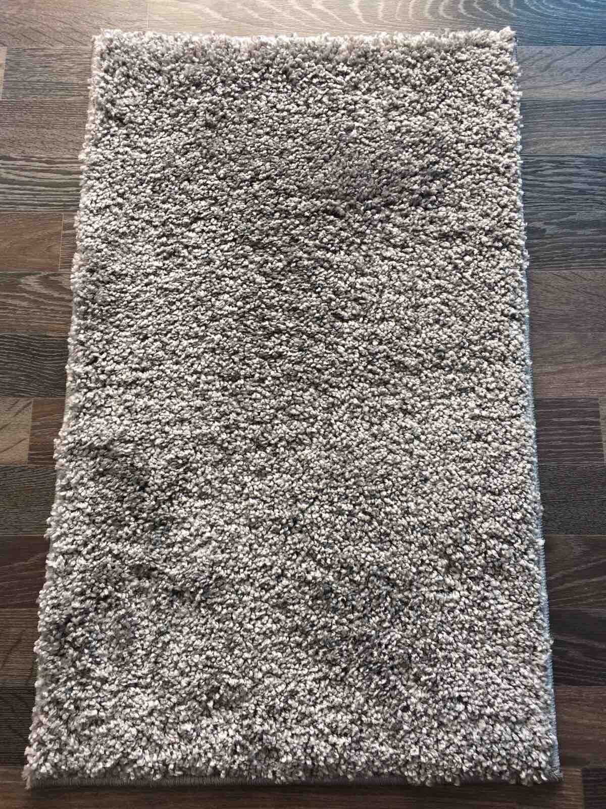Ковер с высоким ворсом Carpet World "Shaggy",полипропилен, микрофибра, серый , 0.50x0.80м - фотография № 1