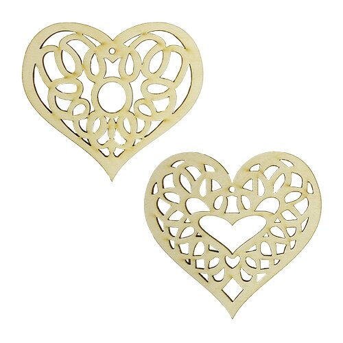 фото L-911 набор деревянных заготовок 'ажурные сердечки' 2шт/упак 'астра' astra & craft