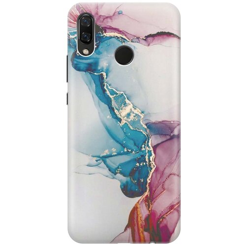 фото Re:pa накладка transparent для huawei nova 3 с принтом "сине-розовый мрамор"