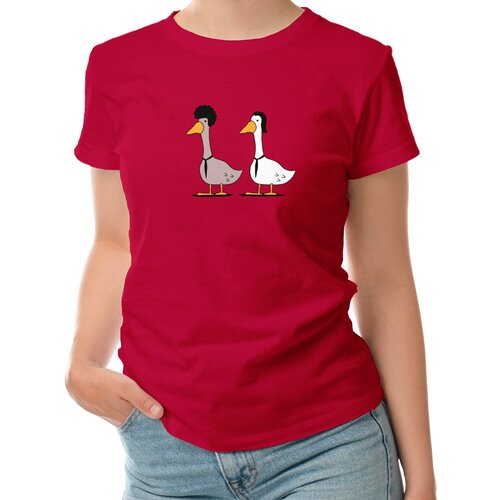 Женская футболка «Криминальные гуси» (L, белый)