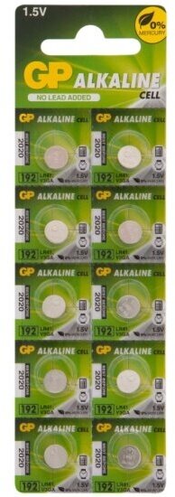 Элемент питания GP Alkaline 192 (LR41/ V392/ AG3) бл 10