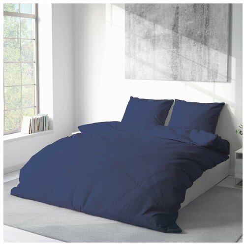 Постельное бельё 1,5 сп Русский дом Синий 145х215, 150х215, 70х70см 2 шт, бязь, 120 г/м, хлопок 100%