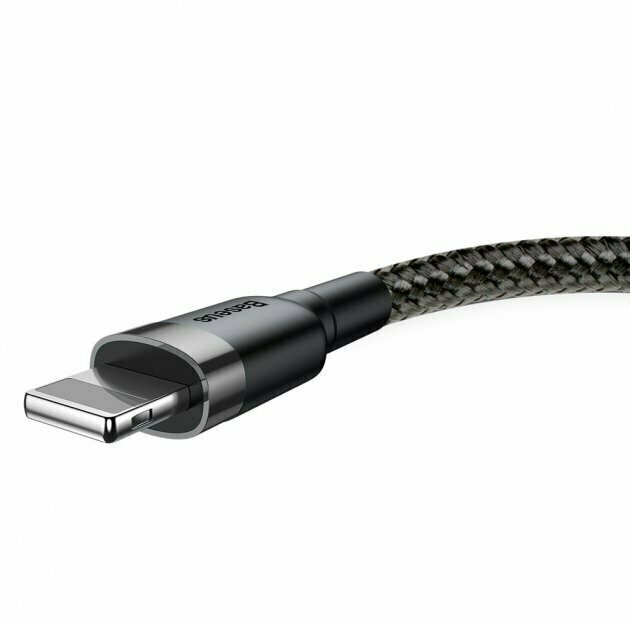 Кабель Baseus Cafule USB - Lightning, 1 м, 1 шт., черный/серый - фотография № 18