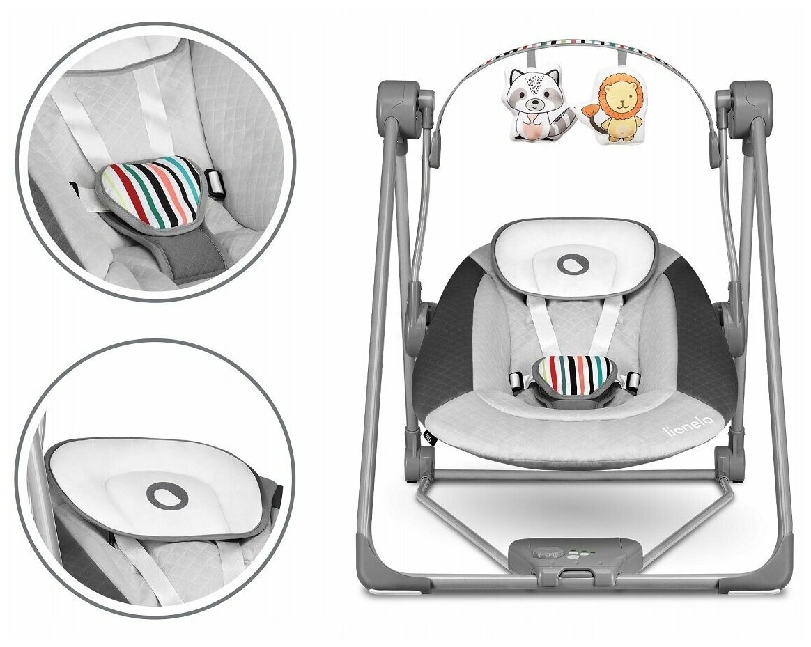 Электрокачели Lionelo LO-Otto Cozy Grey - фото №5