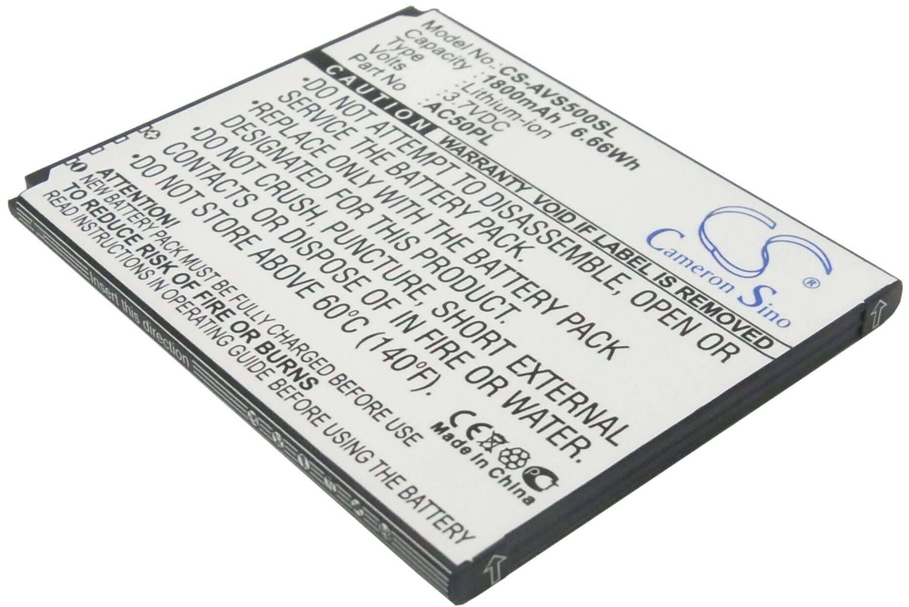 Аккумулятор CameronSino CS-AVS500SL для Archos 50 Platinum