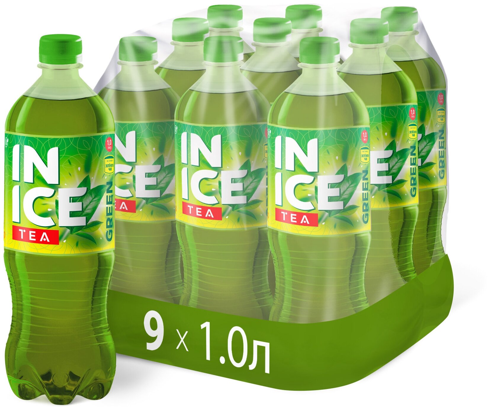 Напиток Холодный зеленый чай инайс (INICE) безалкогольный негазированный, ПЭТ 1.0 (упаковка 9шт)