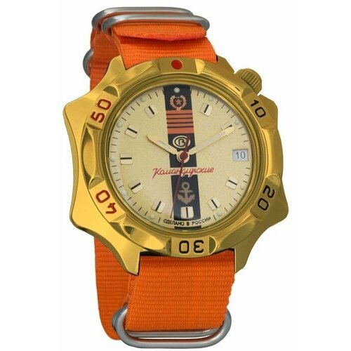 Наручные часы Восток Командирские, оранжевый наручные часы восток командирские механические командирские 539217 orange оранжевый