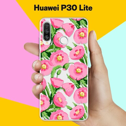 Силиконовый чехол Узор из цветов на Huawei P30 Lite силиконовый чехол узор из котов на huawei p30 pro