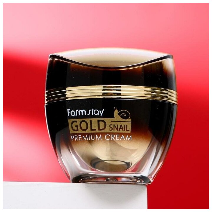 Farmstay Gold Snail Premium Cream Премиальный крем для лица с золотом и муцином улитки, 50 мл - фотография № 4