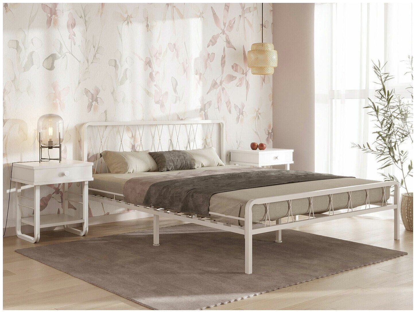 Кровать Форвард-мебель Камилла Белый, металл 90х200 см - фотография № 4