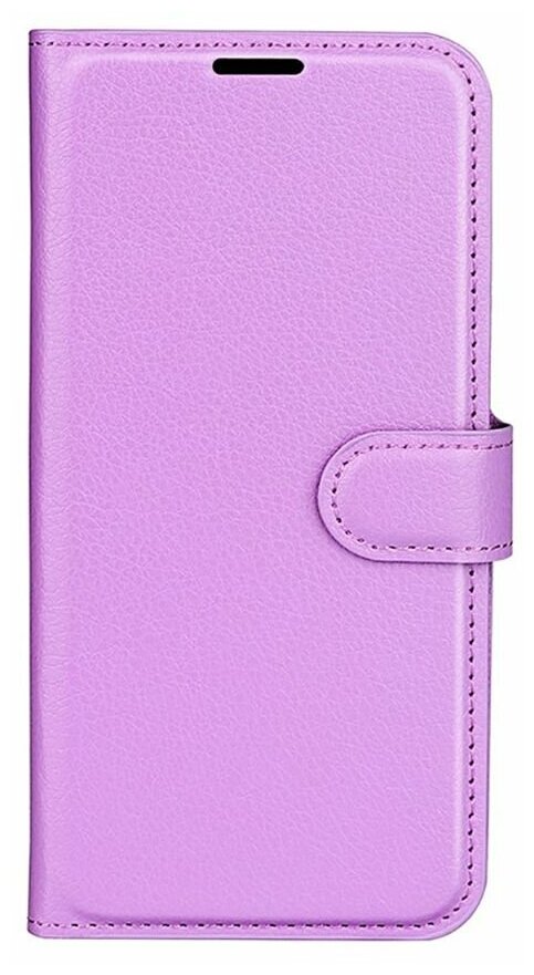 Wallet Чехол книжка с магнитом эко кожаный с карманом для карты на Realme C33 фиолетовый