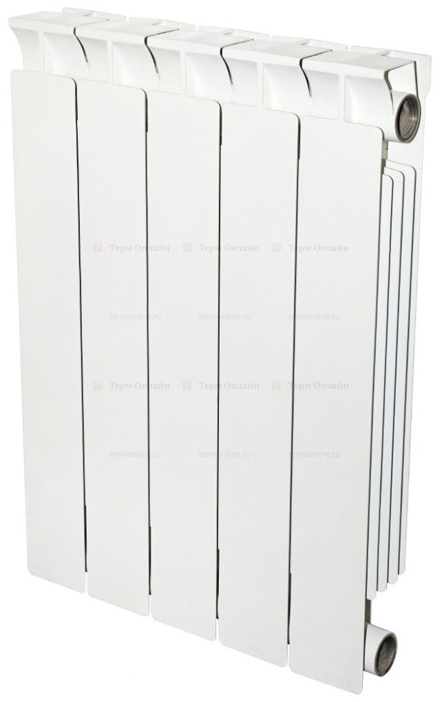 Биметаллический секционный радиатор STOUT Style 350, 4 секции, белый