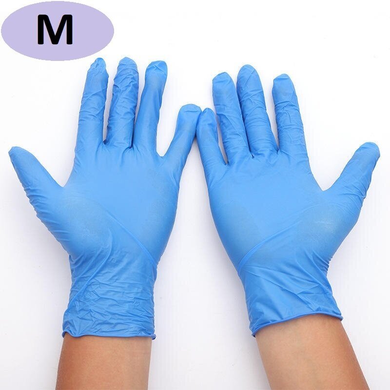 Перчатки медицинские нитриловые смотровые неопудренные текстурированные голубые М. 100 шт 50 пар