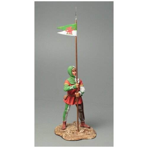 Оловянный солдатик AGES Валлийский лучник с флагом, XV в