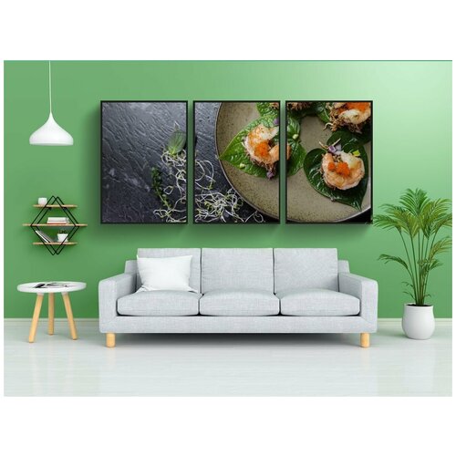 фото Набор модулных постеров для интерьера "лист бетеля, тайский продовольствия, тайский ингредиент" 60x90 см. в тубусе, без рамки lotsprints