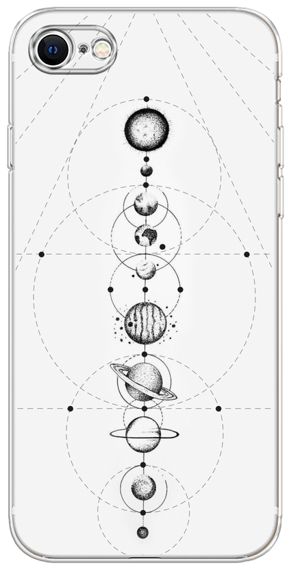 Силиконовый чехол на Apple iPhone 7 / Айфон 7 Парад планет