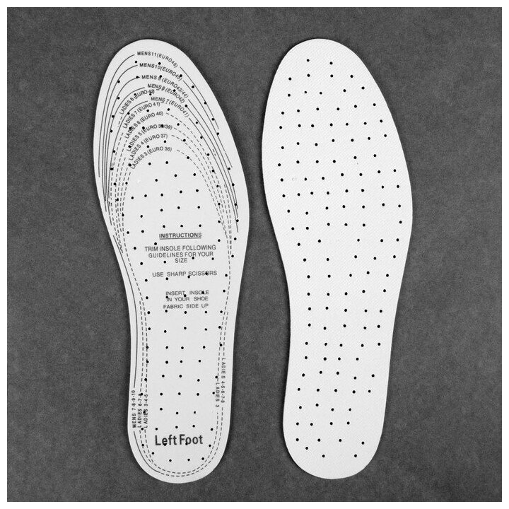 Стельки для обуви, универсальные, дышащие, 36-46 р-р, пара, цвет белый - фотография № 3