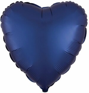 Воздушный шар фольгированный Anagram сердце, Сатин, синий, 46 см