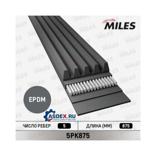 фото Miles 5pk875 ремень поликлиновой 5pk875