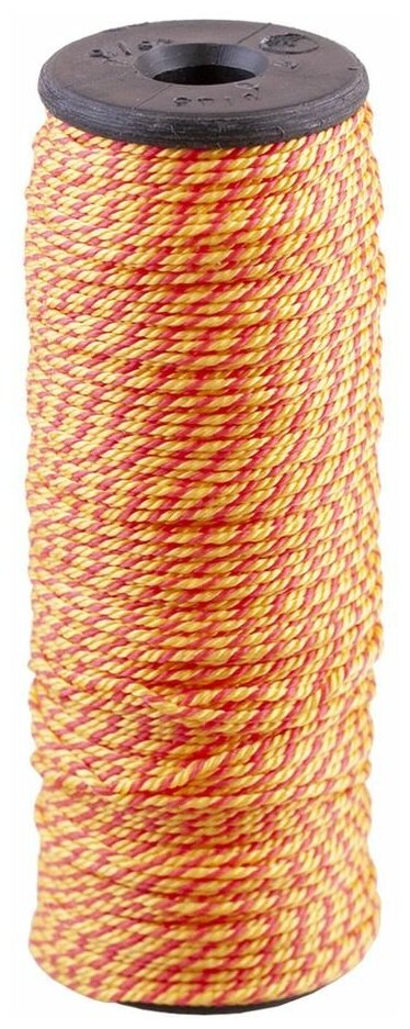 Шнур каменщика полипропиленовый красно-желтый d12 мм 70 м без сердечника