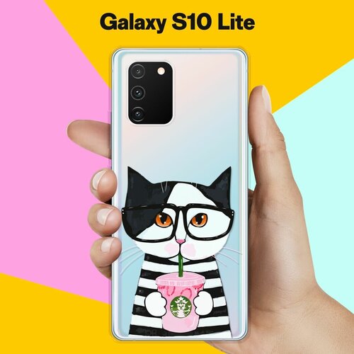 Силиконовый чехол Кот в очках на Samsung Galaxy S10 Lite силиконовый чехол кот в очках на samsung galaxy a50s